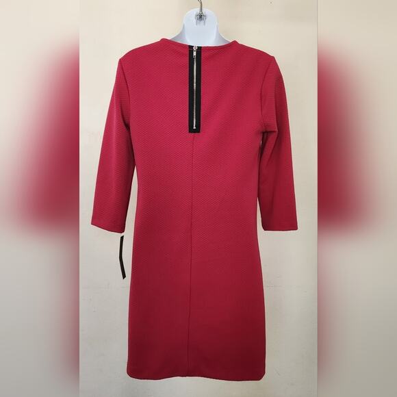 DAISY FUENTES Fuchsia Textured Shift Dress Size S - Picture 6 of 11